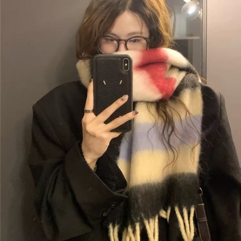 Women's Winter Korean Style Thickened Warm Shawl Scarfs