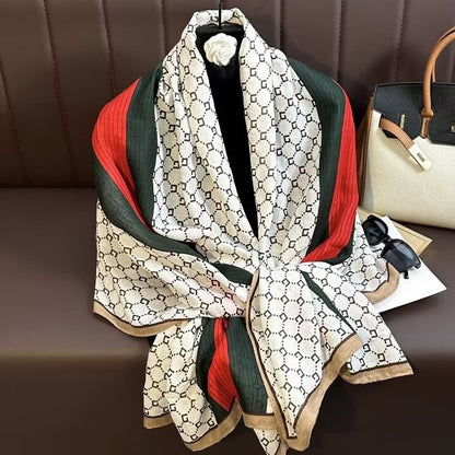 Broadcast Korean Style Printed Cotton Linen Classic Scarfs