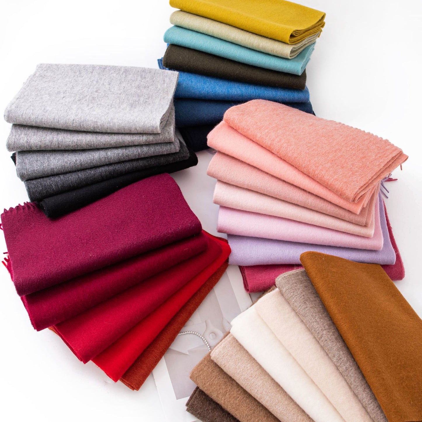 Women's Wool Solid Color Thickened Warm Shawl Scarfs