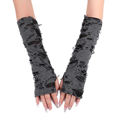 Gray Dark Punk Costume Props Fashion Gloves