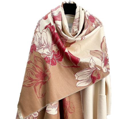 Artificial Cashmere Thick Western Style Shawl Scarfs