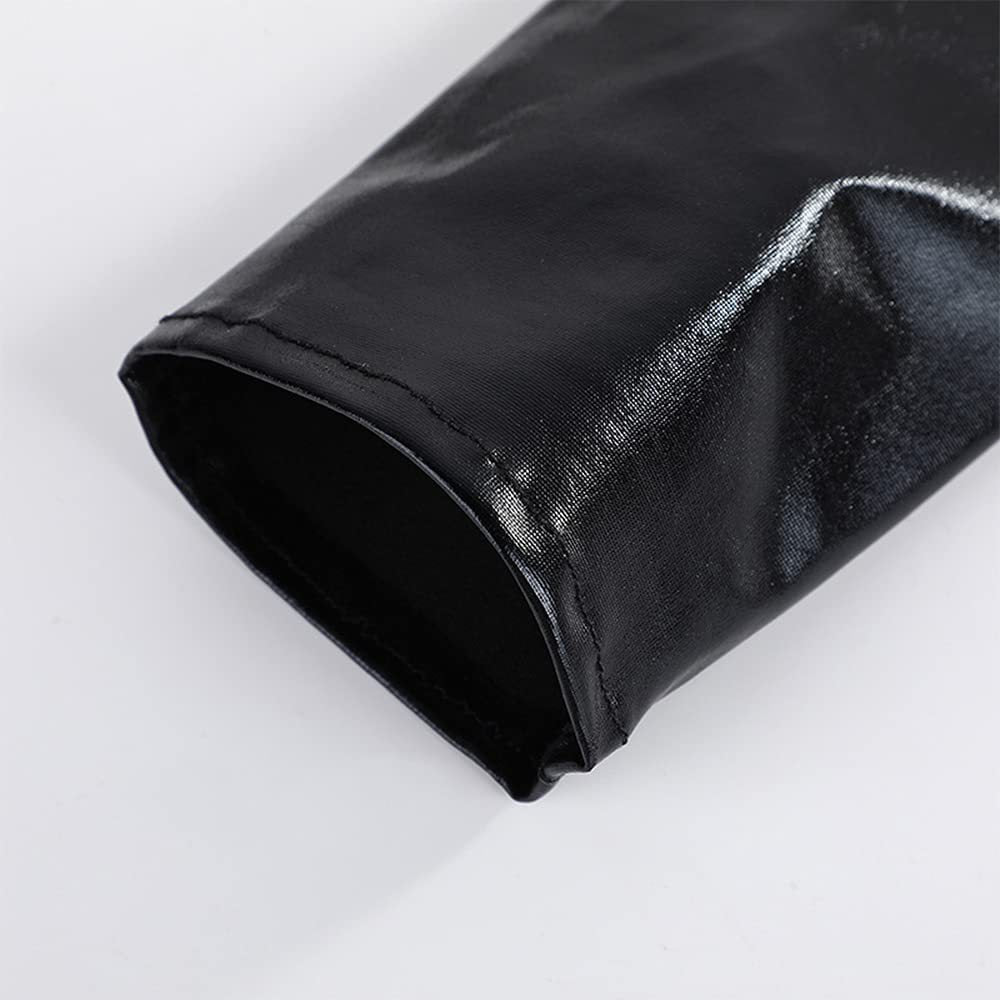 Sexy Patent Leather Length Fashion Accessories Black Gloves