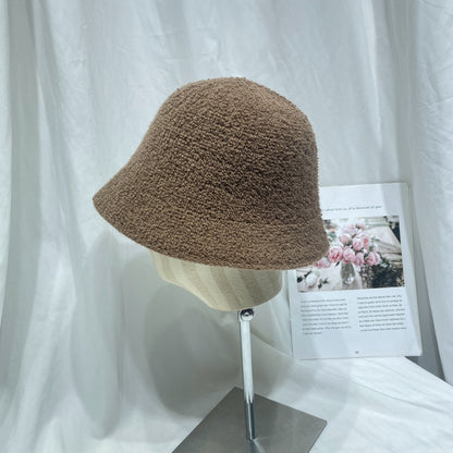 Women's Simple Plush Fisherman Hat Plain Casual Hats & Caps