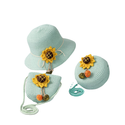 Women's & Children's Straw Hat Outdoor Leisure Travel Cute Flowers Kids' Headwear