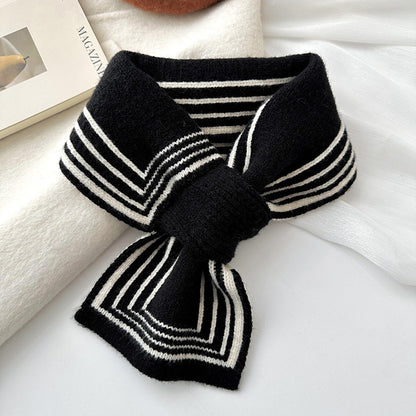 Women's Knitted Small Korean Warm Perforated Neck Protection Scarfs