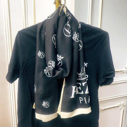 Women's Cotton Linen Printed With Letters Fashionable Scarfs