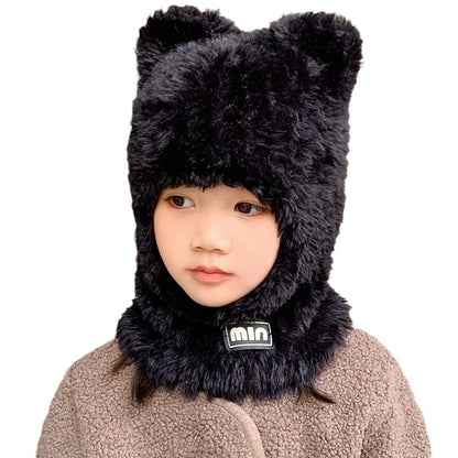 Children's Plush Hat Integrated With Winter Warm For Boys Kids' Headwear