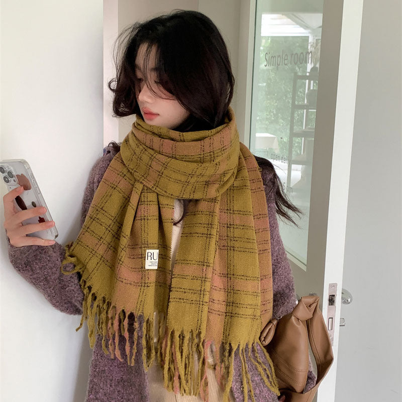 Women's Artificial Cashmere Retro Warm Long Shawl Scarfs