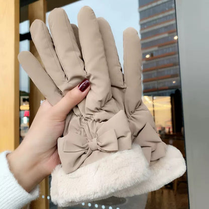 Women's For Winter Fleece-lined Thick Suede Touch Gloves