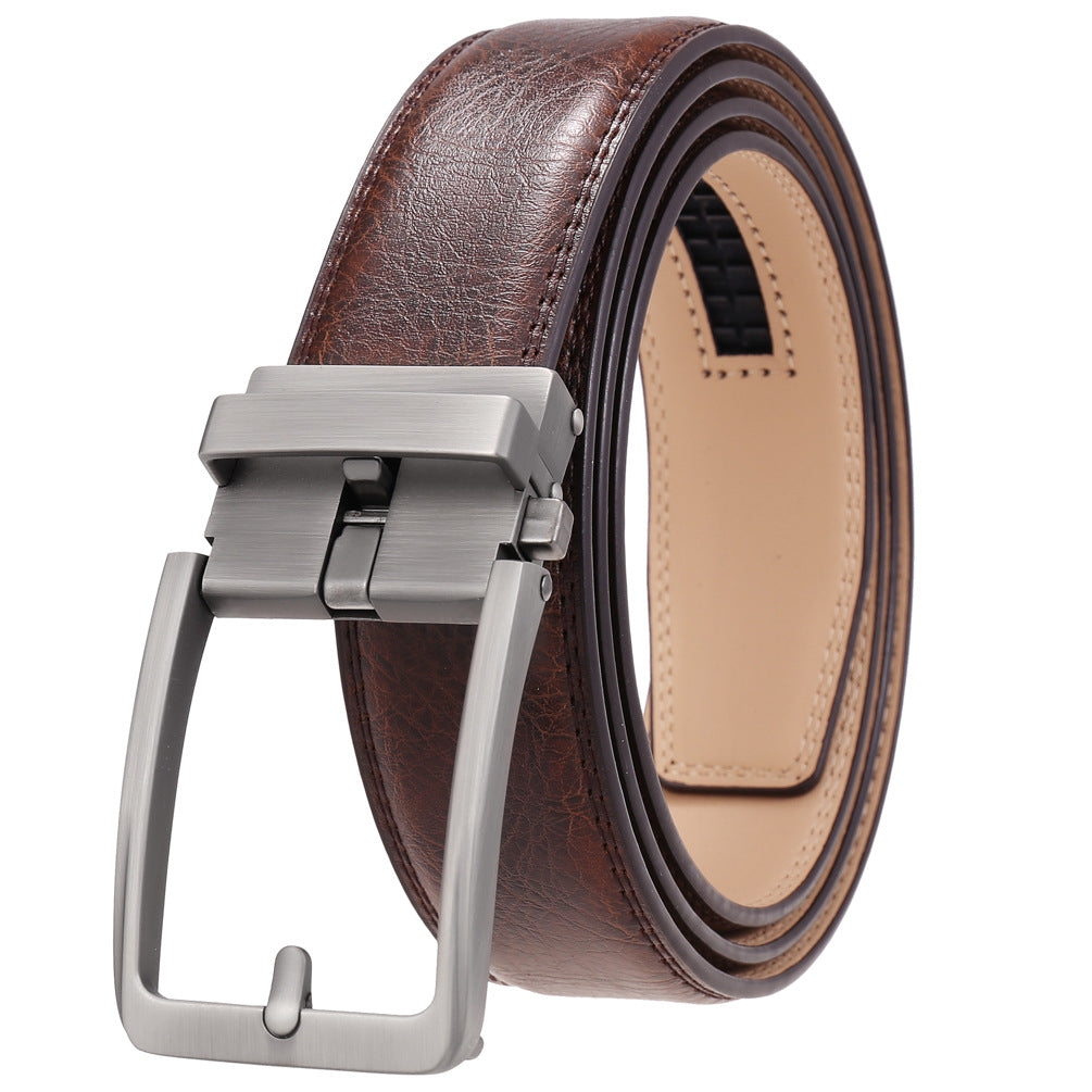 Men's Creative Automatic Buckle Split Leather Belts