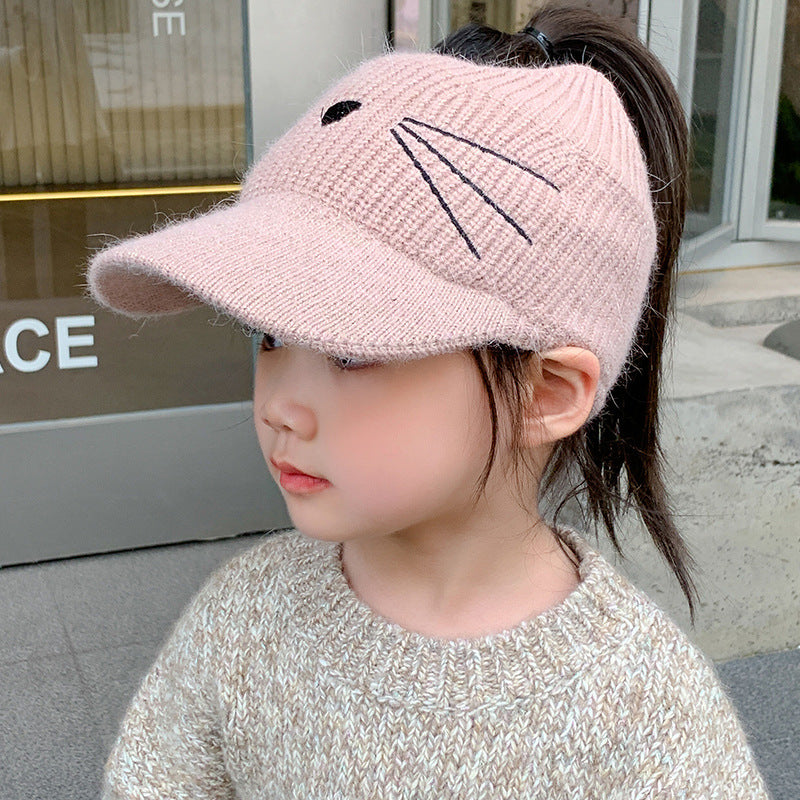 Children's Hat Air Top Wool Peaked Cute Kids' Headwear