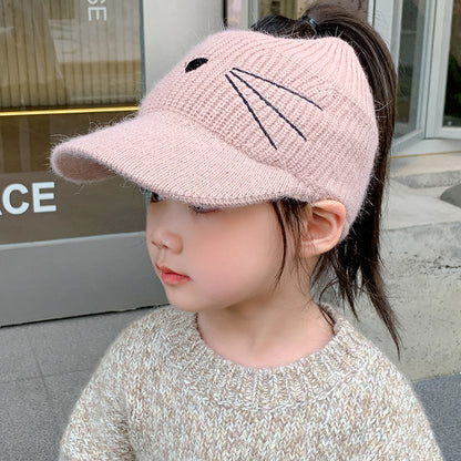 Children's Hat Air Top Wool Peaked Cute Kids' Headwear