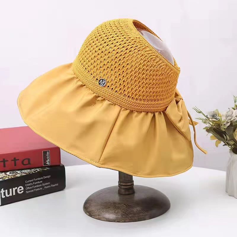 Women's Bucket Hat Summer Travel Sun Solid Color Big Hats & Caps