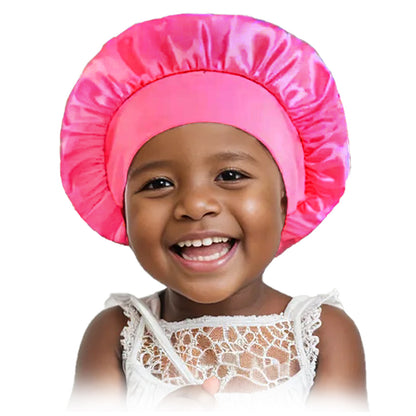 Children's Color Wide-brimmed Stretch Satin Nightcap Fashion Hair Care Kids' Headwear