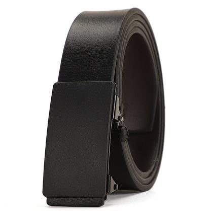 Men's Leather Inner Wear Pattern Toothless Automatic Buckle Belts