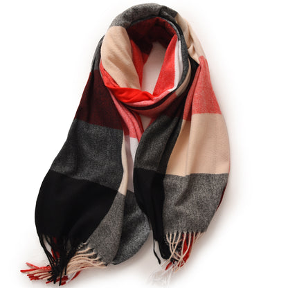 Women's Plaid Talma Elegant Style Warm High Scarfs