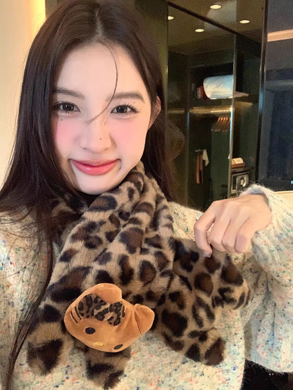 Cute Sweet Cat Plush Female College Gloves