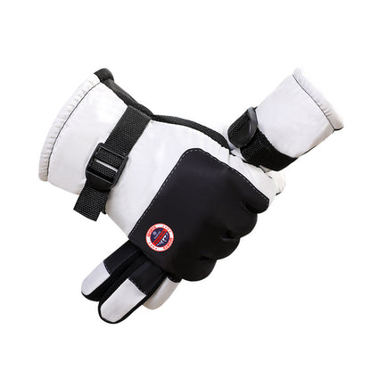 Women's & Men's Winter Warm Riding Fleece-lined Thick Windproof Waterproof Gloves