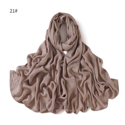 Wide Brim Thin Modal Monochrome Rayon Breathable Shawl Cotton Scarfs