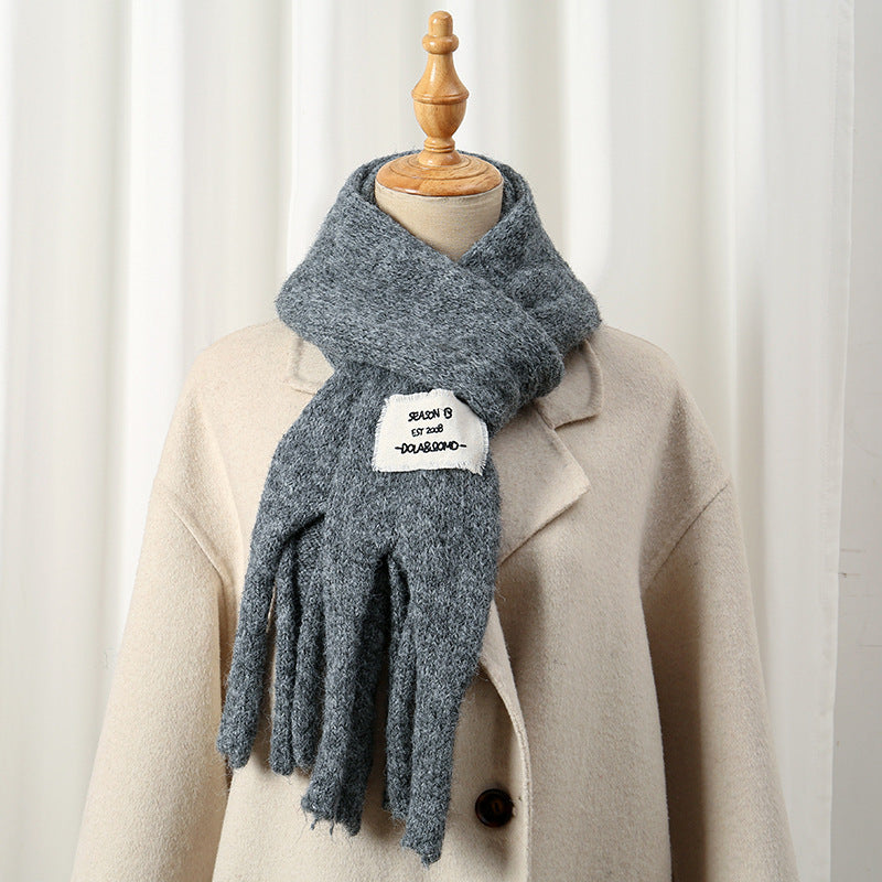 Fashion Thickened Solid Color Korean Style Versatile Scarfs