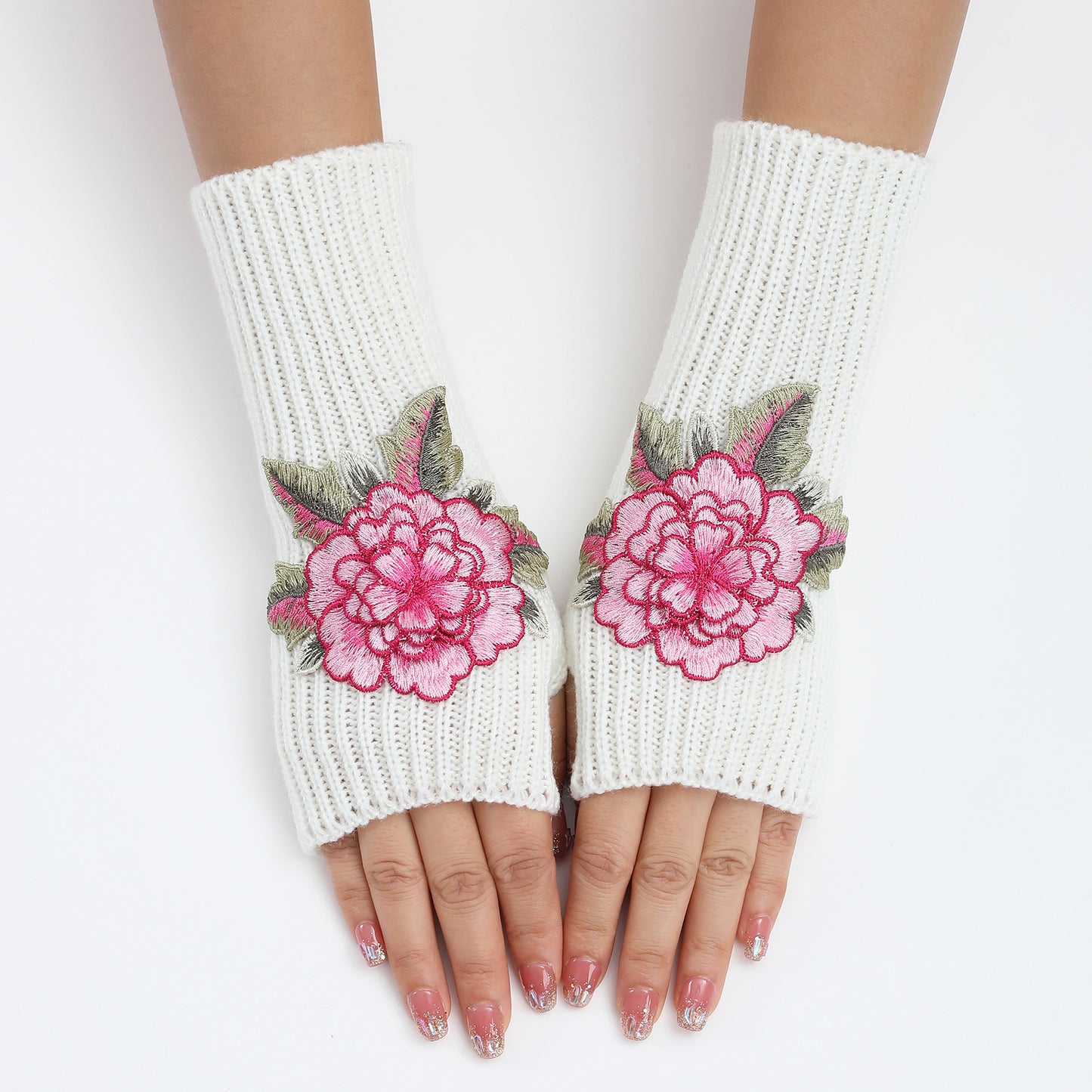 Women's Half Finger Fingerless Fashionable Warm Short Gloves