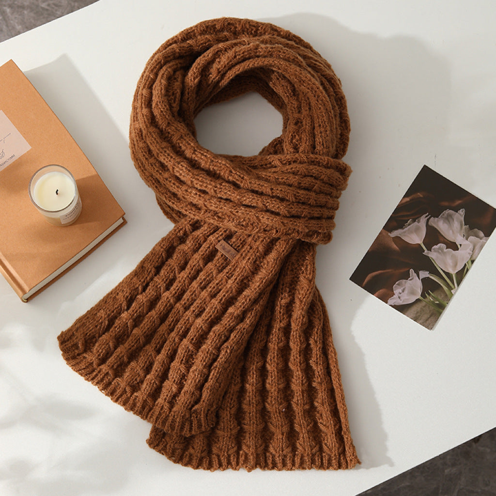 Women's Wool Korean Style Versatile Pure Color Scarfs