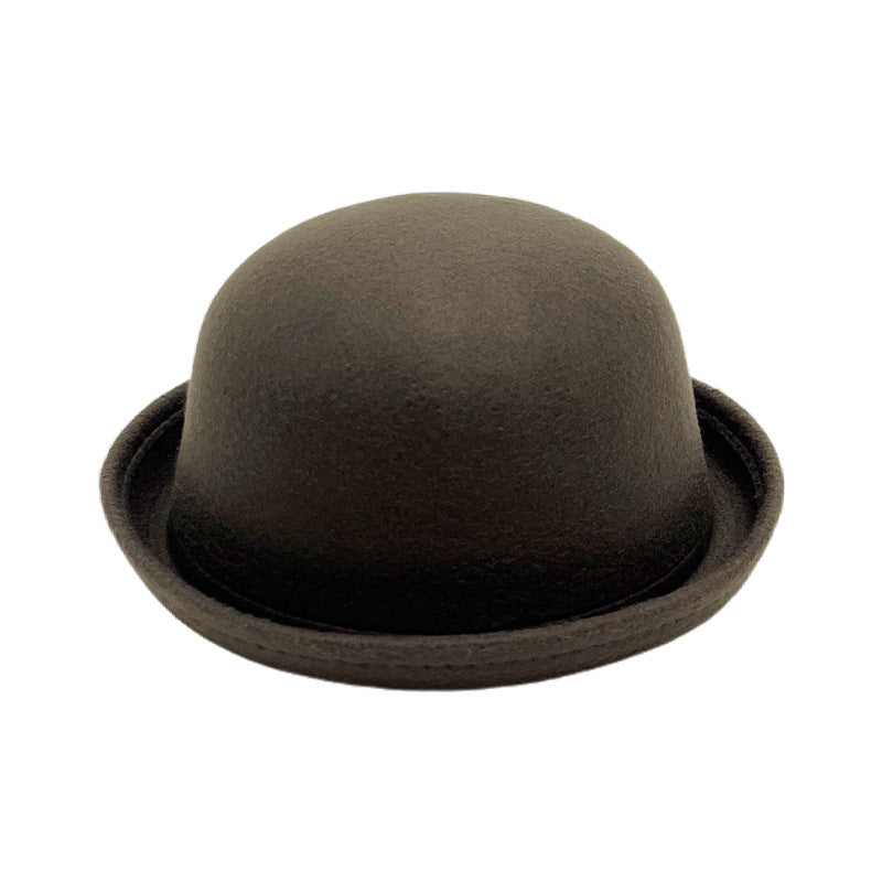 Woolen Billycock Male Imitation Cashmere Flanging Hat Female Trend Hats & Caps