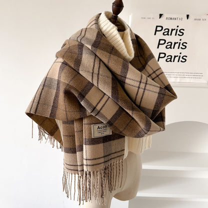 Women's Artificial Cashmere Warm Thick Shawl Plaid Scarfs