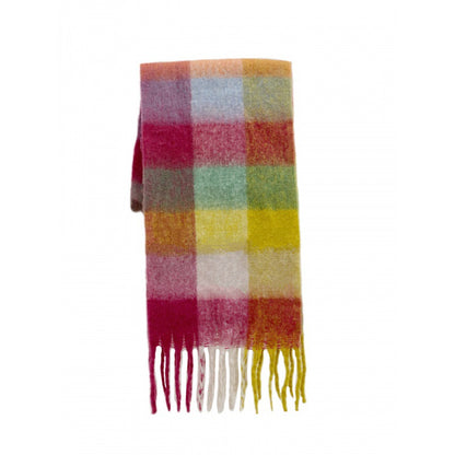 Warm Rainbow Plaid Long Soft Glutinous Scarfs