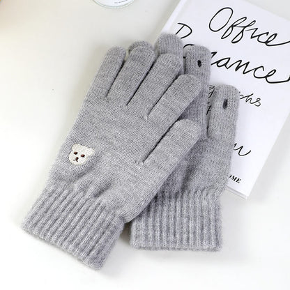 Women's Wool Winter Thickened Warm Cute Versatile Gloves