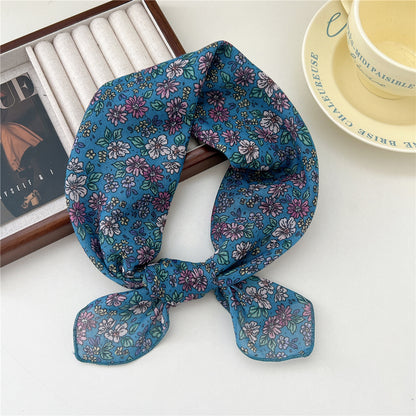 Women's Band Cotton Linen Small Square Towel Scarfs