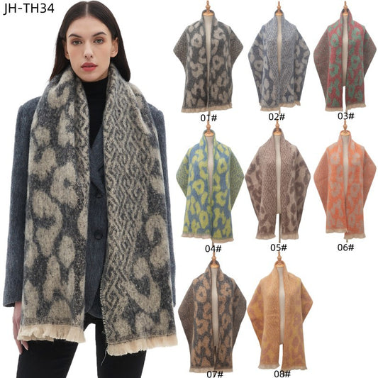 Hot Short Beard Jacquard Large Shawl Scarfs