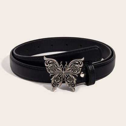 Women's Metal Butterfly Snap Versatile Simple Retro Decorative Jeans Belts