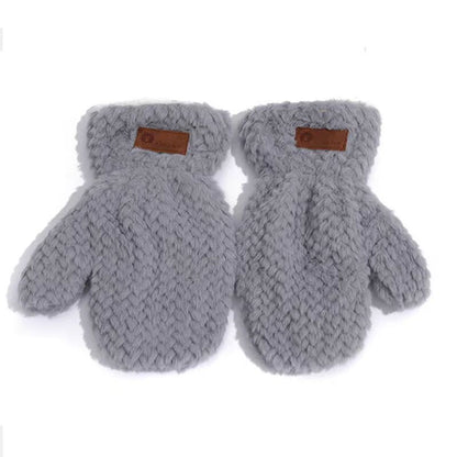 Winter Plush Thickened Warm Female Finger Cute Simple Gloves