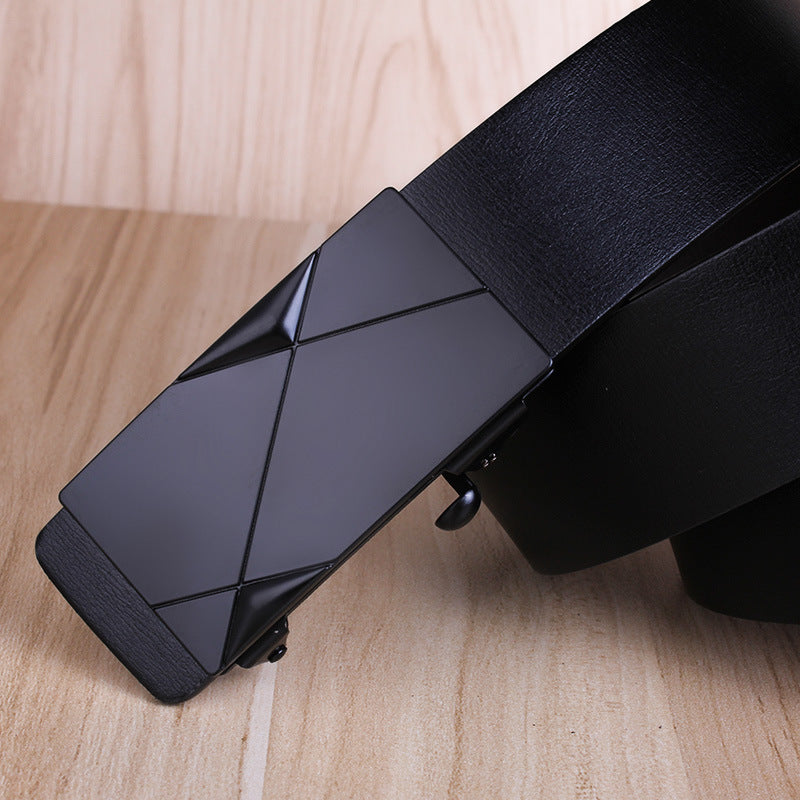 Men's Leather Toothless Automatic Buckle Waist Seal Belts