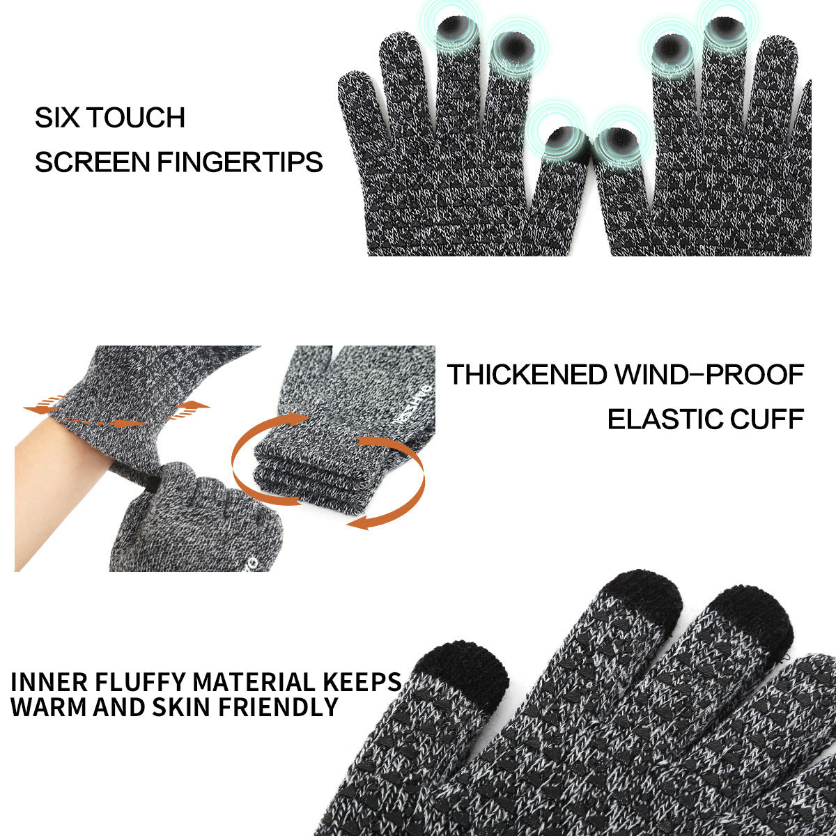 Women's & Men's Outdoor Keep Warm Fleece Running Windproof Touch Screen Fitness Gloves