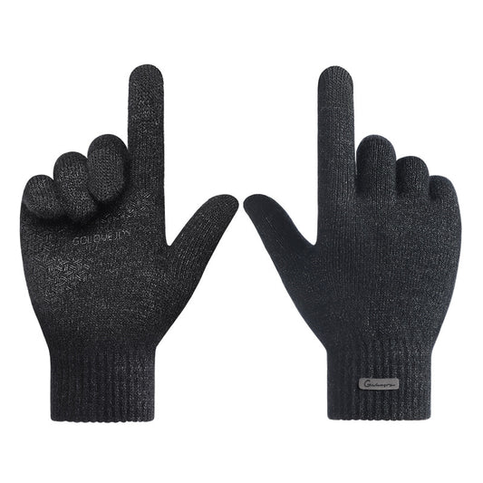 Men's Knitted Warm Fleece Thickened Wool Touch Gloves