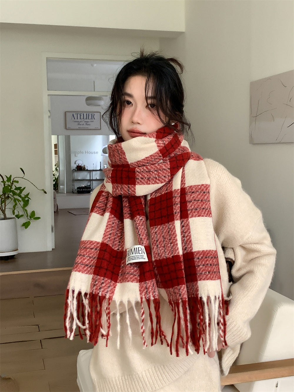 Women's Atmosphere Sense Artificial Cashmere Retro Warm Scarfs