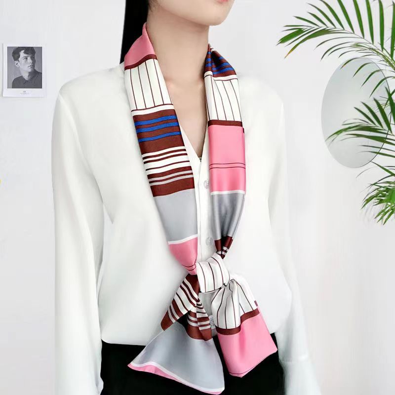 Women's Fashion Small Hair Band Shirt Matching Handy Scarfs