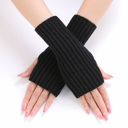 Women's Knitted Wool Fingerless Arm Sleeve Wrist Gloves