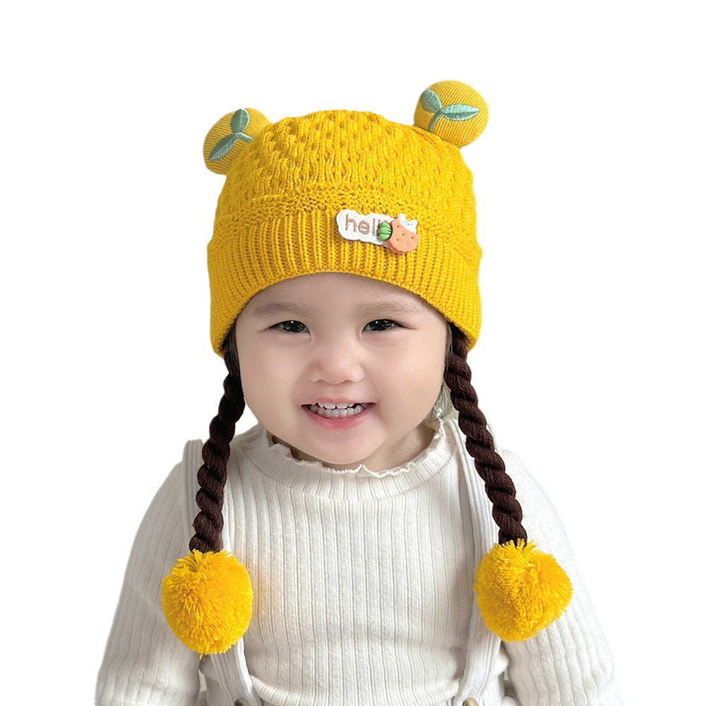 Hat Cute Deer Horn Earmuffs Boys Closed Toe Woolen Kids' Headwear