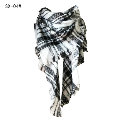 Women's Double-sided Square Triangular Binder Neck Warmer Scarfs