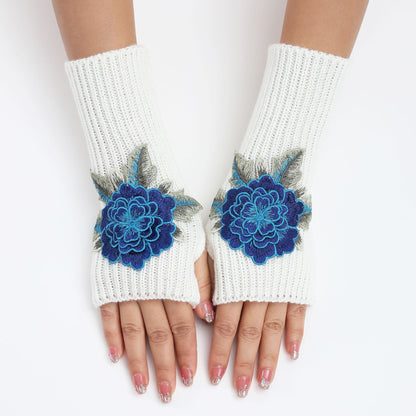 Women's Half Finger Fingerless Fashionable Warm Short Gloves