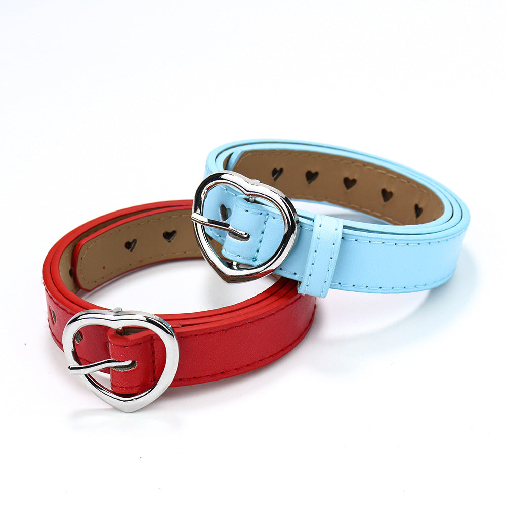 Children's Christmas Jeans Strap Heart-shaped Hollow Love Belts