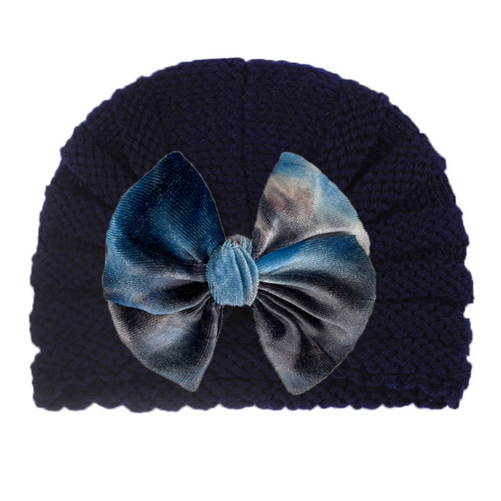 Children's Knitted Hat Cute Bowknot Wool Kids' Headwear