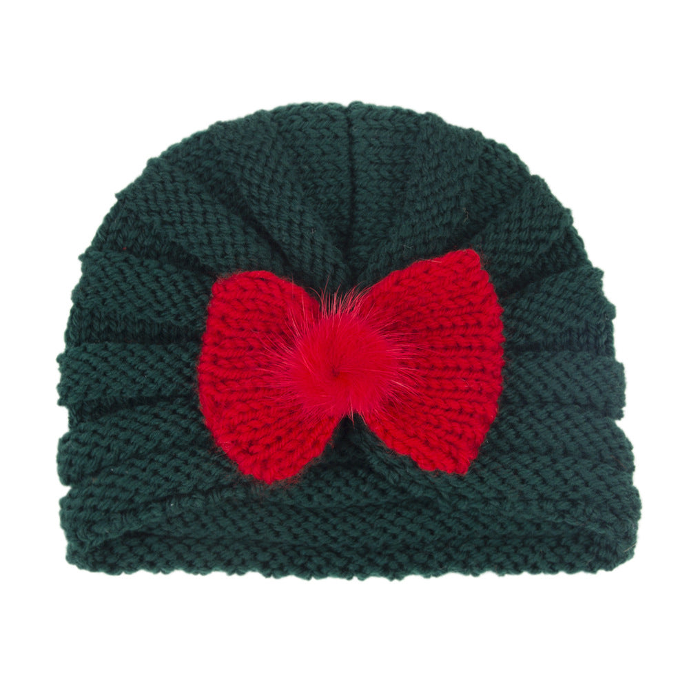 Children's Hat Solid Color Infant Bow Hair Kids' Headwear