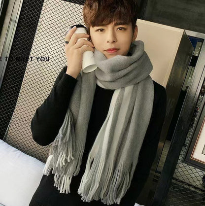 Women's Color Matching Warm Korean Style Cashmere Scarfs