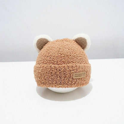 Winter Korean Style Boys Plush Bonnet Knitted Kids' Headwear