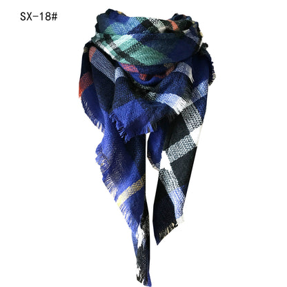 Women's Double-sided Square Triangular Binder Neck Warmer Scarfs