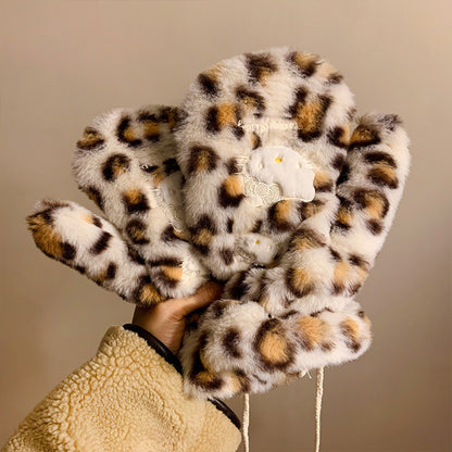 Cute Sweet Cat Plush Female College Gloves